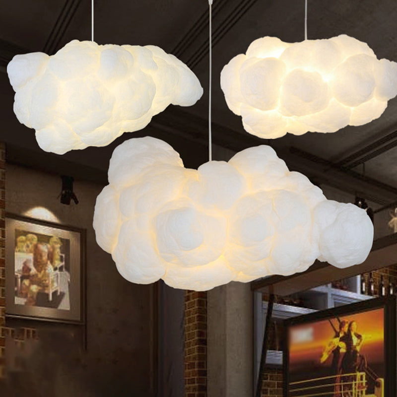Modern Fluffy Cloud Pendant Lamp with Dual Shade Design
