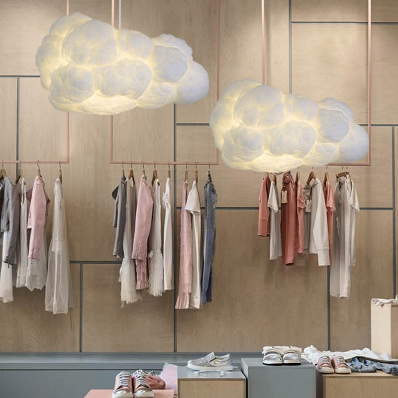 Modern Fluffy Cloud Pendant Lamp with Dual Shade Design