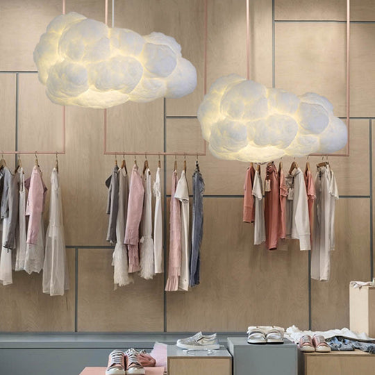 Modern Fluffy Cloud Pendant Lamp with Dual Shade Design