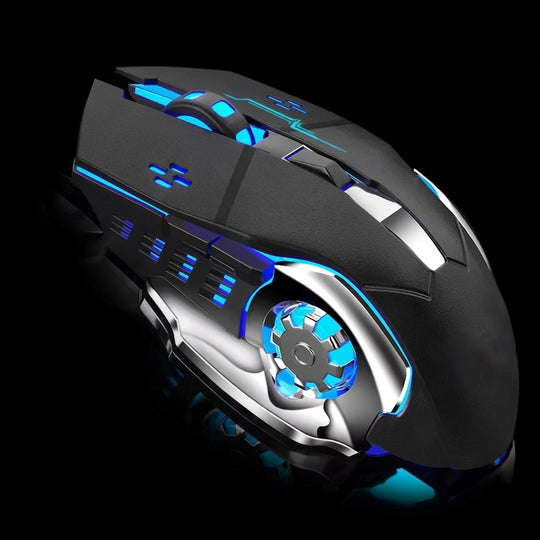 Silent Backlit Wireless Rechargeable Gaming Mouse for PC and Laptop