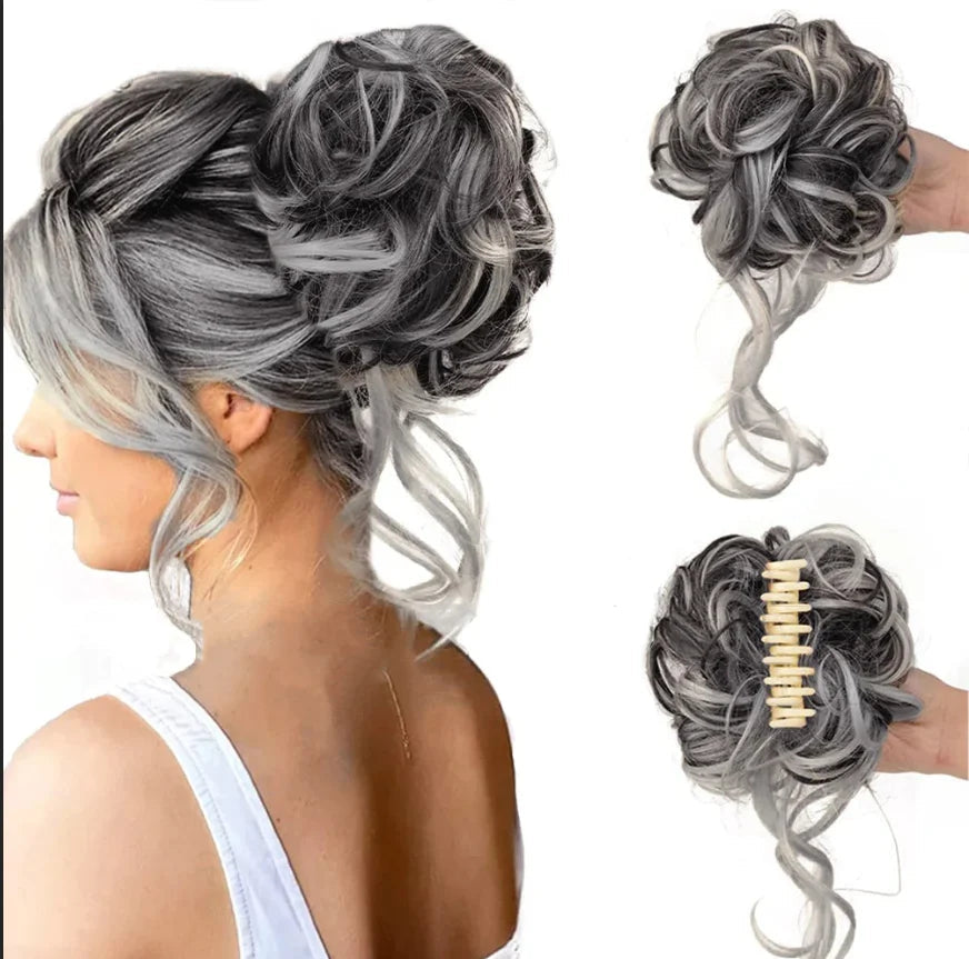 Voluminous Curly Messy Bun Clip-In Hair Piece for Effortless Updos