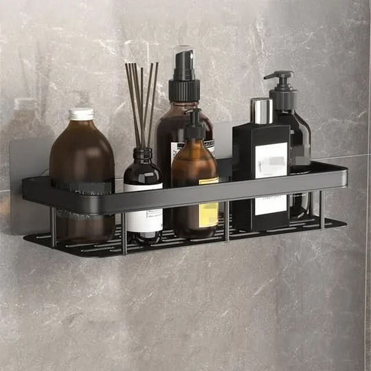 Drill-Free Adhesive Bathroom Shelf for Shower and Vanity Storage