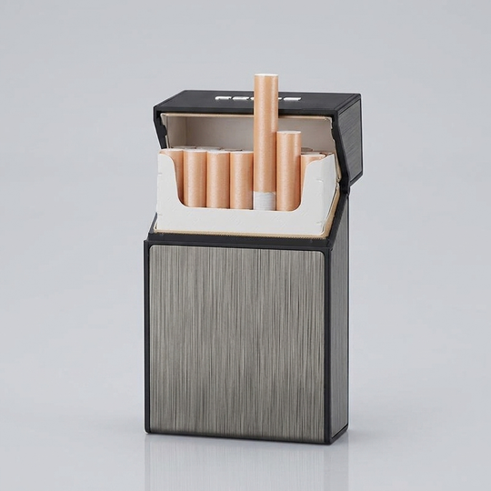 Sleek Metal Plasma Arc Lighter with Built-In Cigarette Case for Everyday Carry