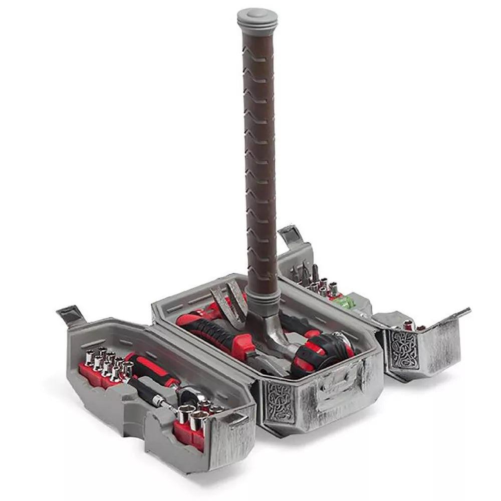 Rugged Hammer-Shaped Portable Tool Storage Box with Carry Handle for DIY and Garage