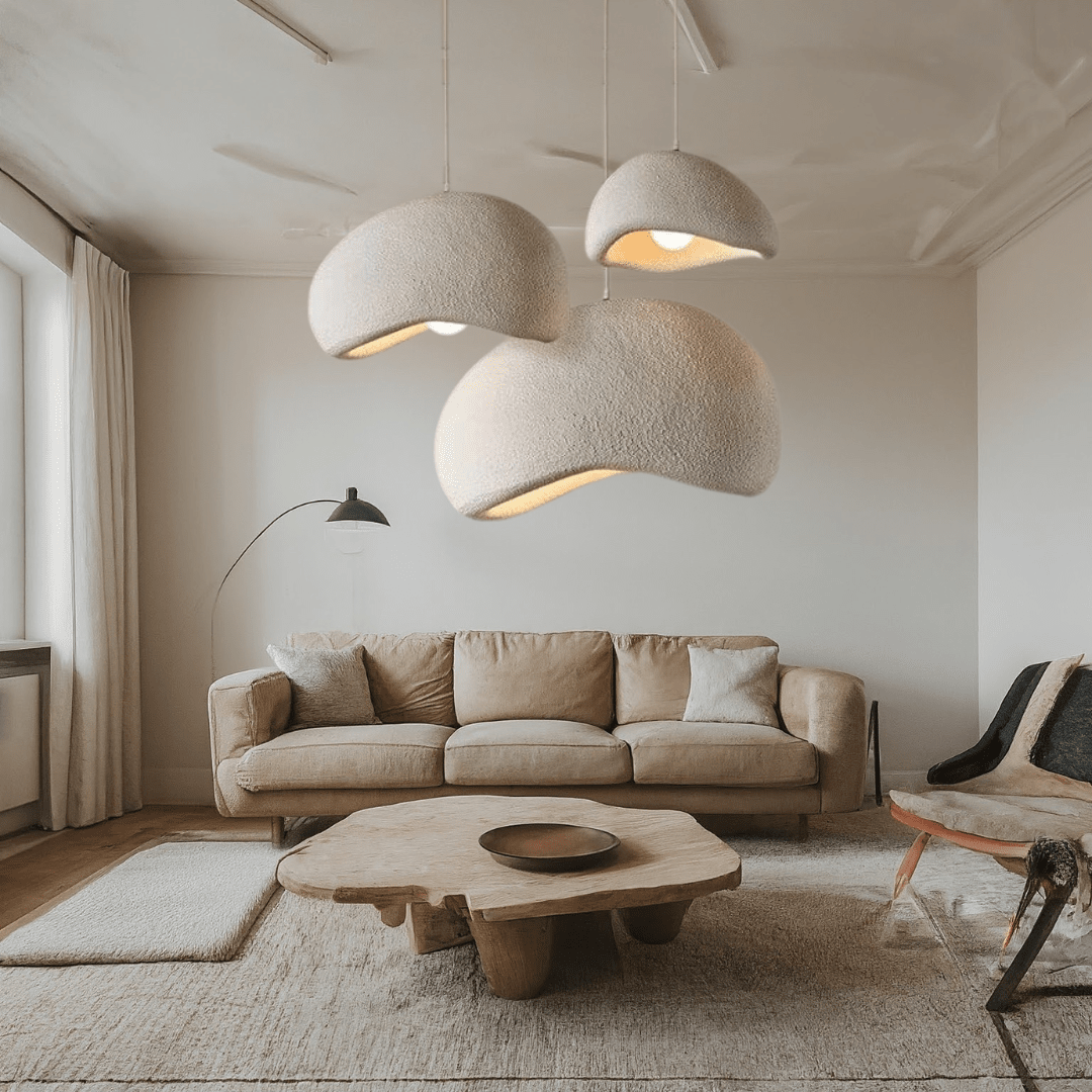 Nordic dome pendant lamp over dining table