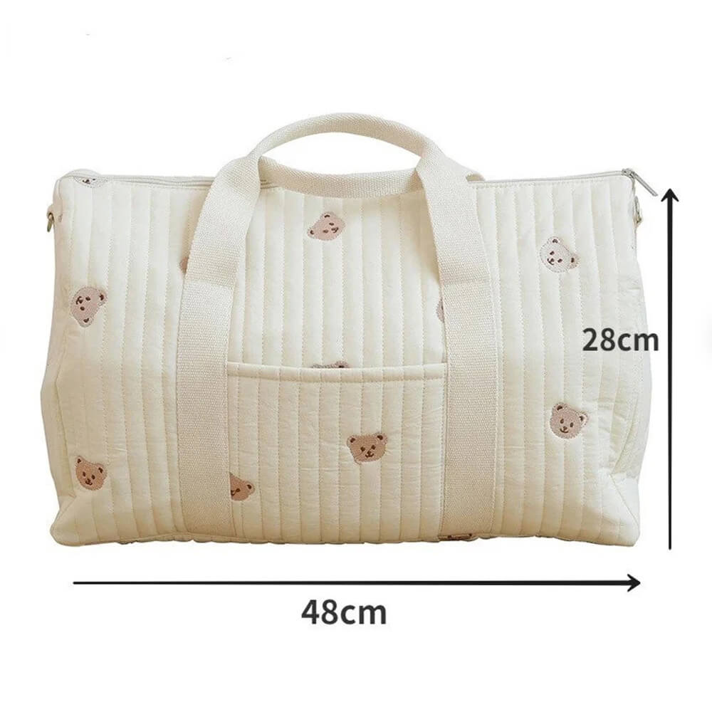 Bunny rabbit print bag closeup