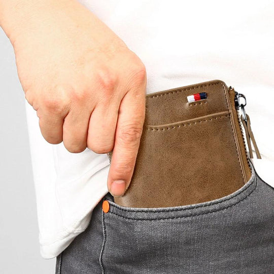 Leather wallet in pocket