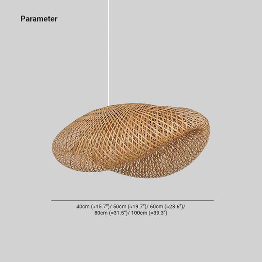 Woven Bamboo Globe Pendant Lamp for Dining Room and Kitchen