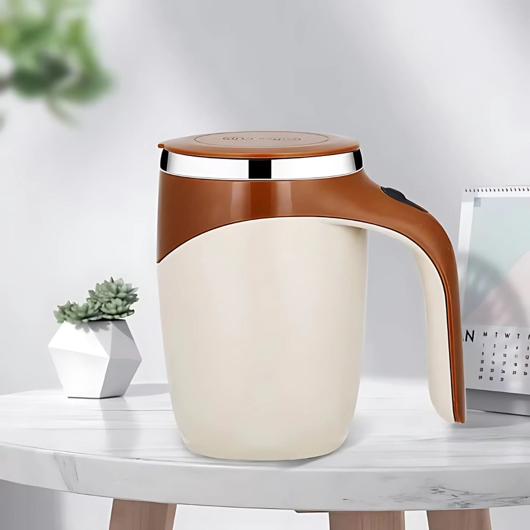 Coffee color self stirring mug