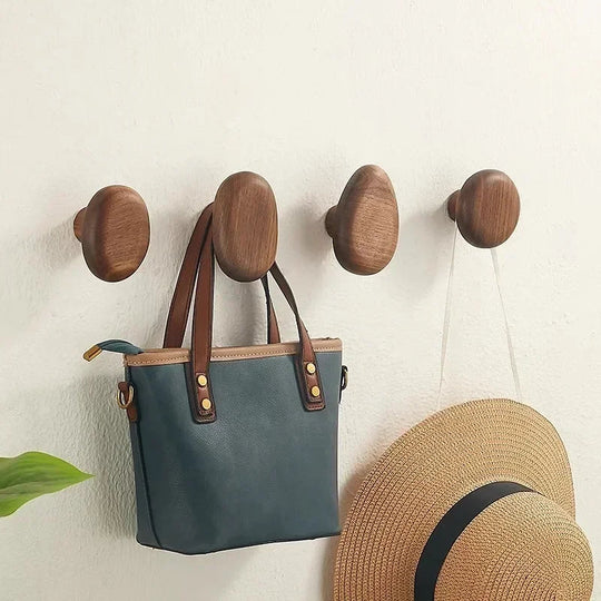 Pebble Shaped Wooden Wall Hooks for Entryway Decor