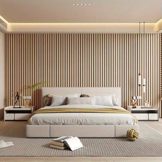 Self-Adhesive 3D Wood-Texture Wall Panels for Easy Decor