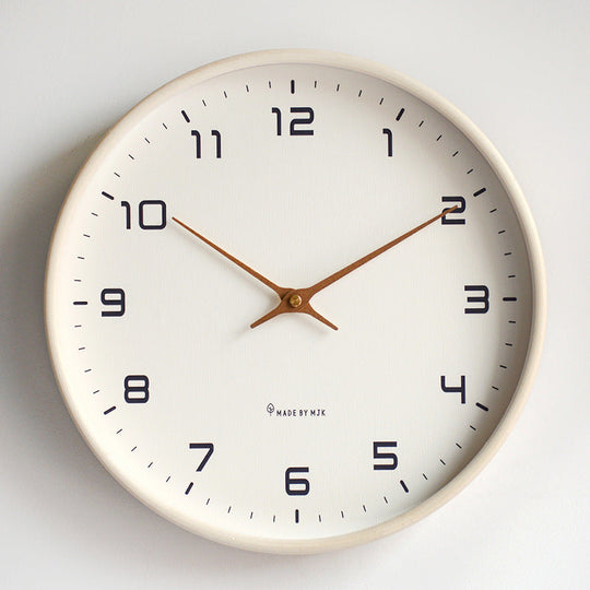 Minimalist Round Wooden Wall Clock for Living Room and Bedroom