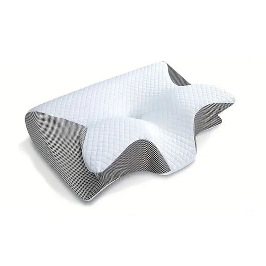 White gray ergonomic memory foam pillow