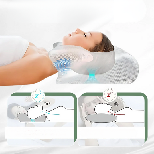 Person sleeping comfortably on cervical pillow