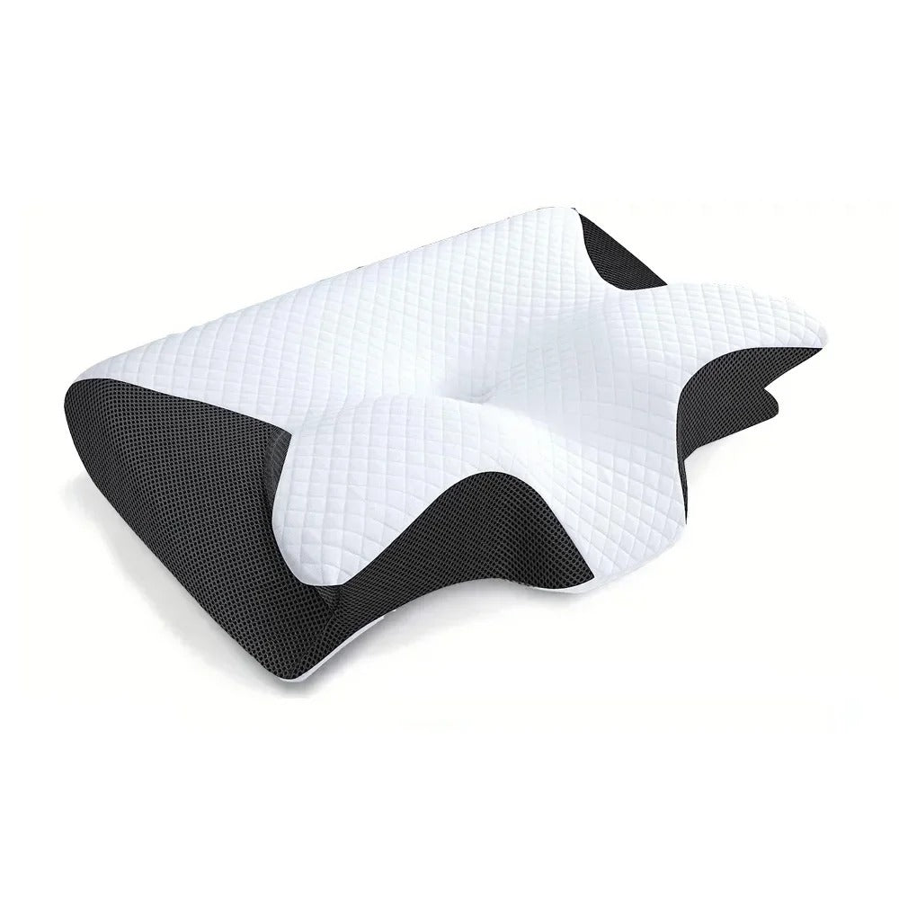 White black ergonomic memory foam pillow