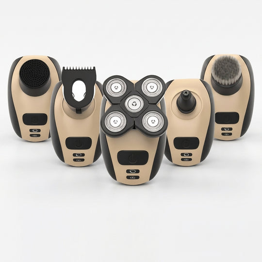 Five grooming heads of the electric razor kit