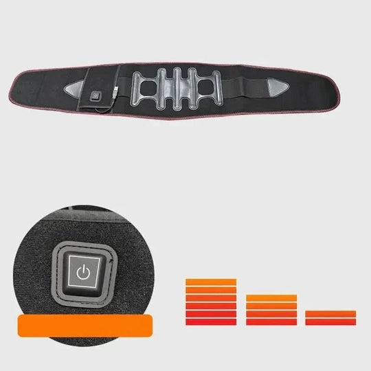 Heated lower back support belt with controls