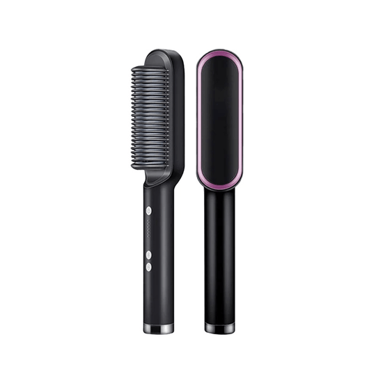 Black ceramic heated straightening brush