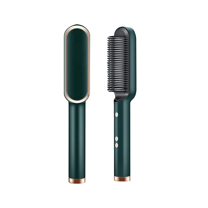 Green ceramic heated straightening brush