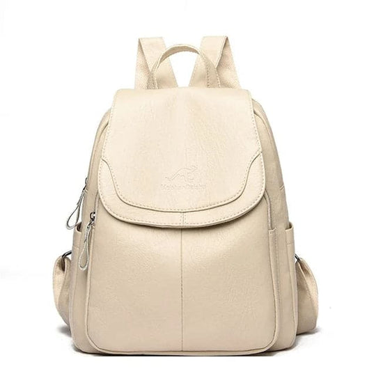 Soft Leather Anti-Theft Backpack for Women with Timeless Style