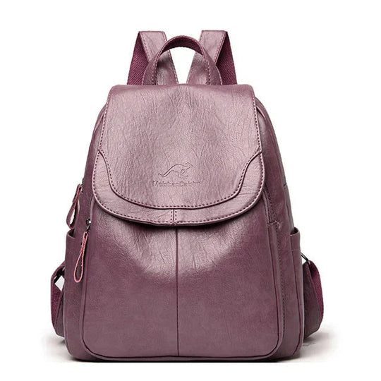 Soft Leather Anti-Theft Backpack for Women with Timeless Style