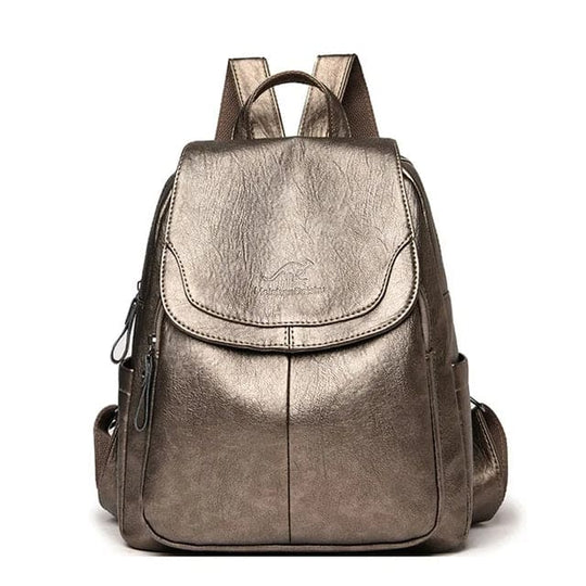 Soft Leather Anti-Theft Backpack for Women with Timeless Style