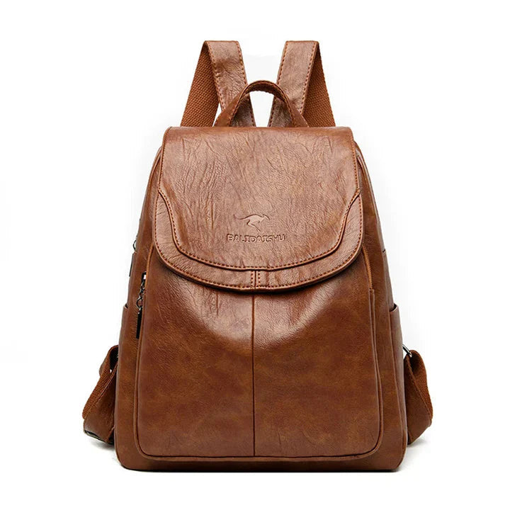 Soft Leather Anti-Theft Backpack for Women with Timeless Style