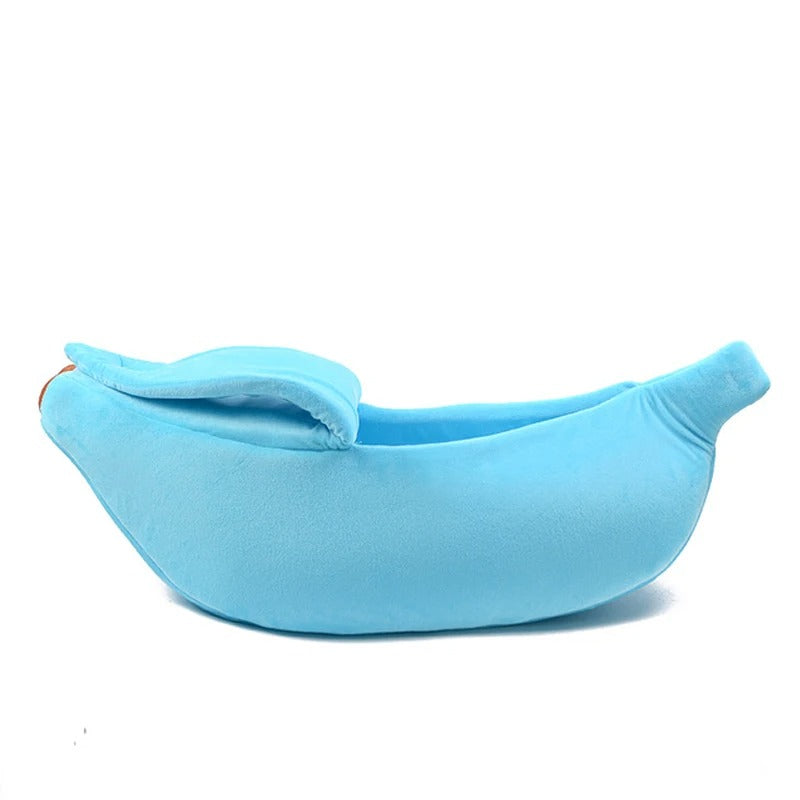 Light blue banana cat bed