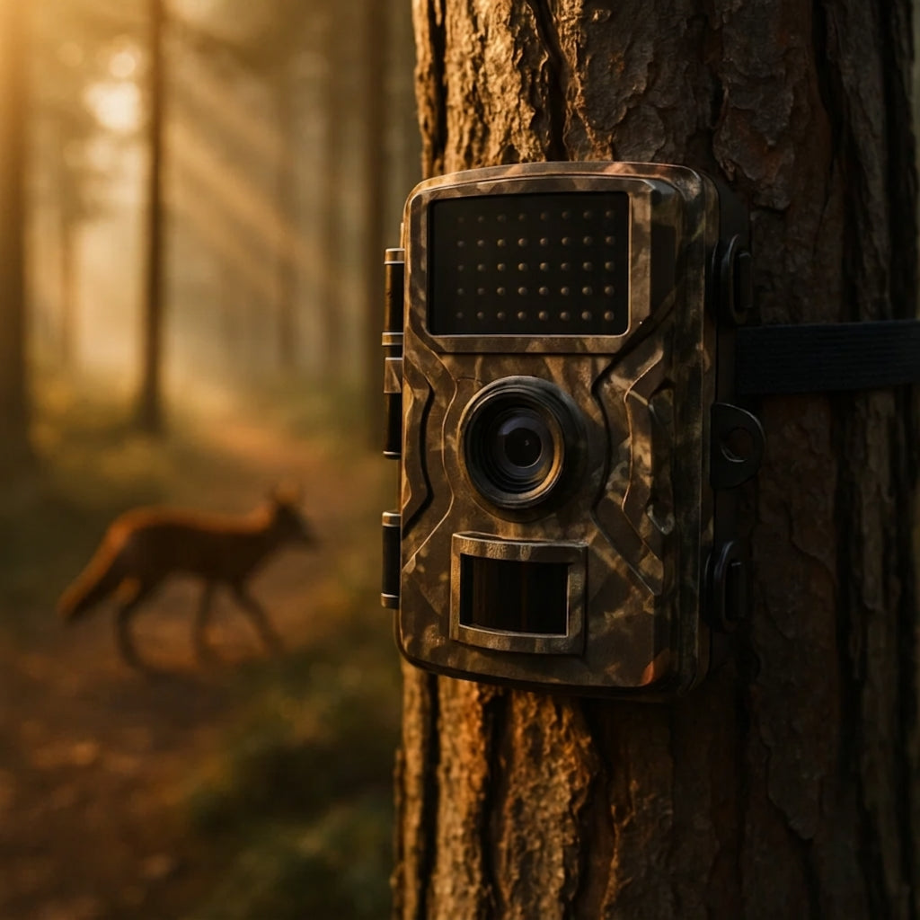 Camouflage No-Glow Night Vision Trail Camera for Outdoor Wildlife Monitoring