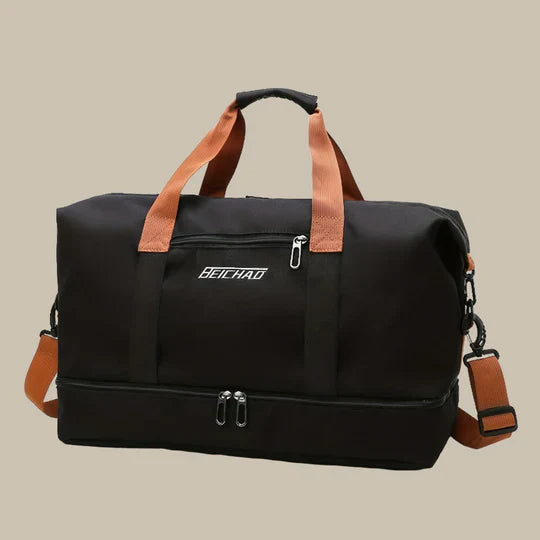 Black duffel bag
