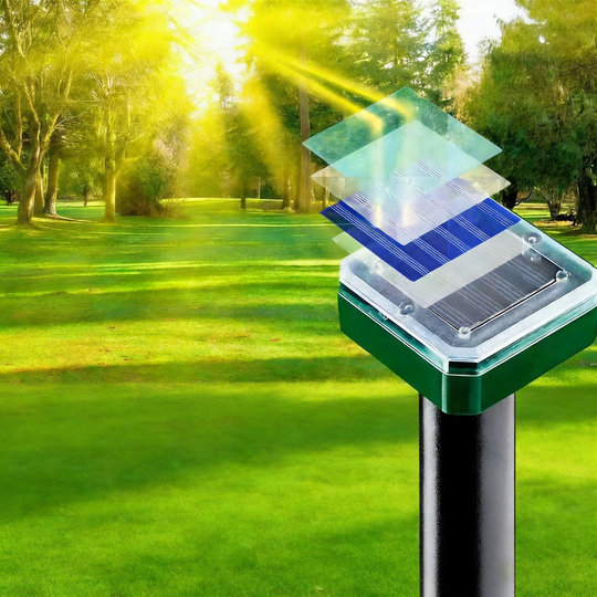 Solar Ultrasonic Rodent Repellent Stake for Outdoor Garden and Yard