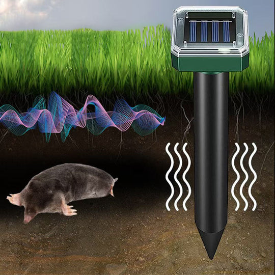 Solar Ultrasonic Rodent Repellent Stake for Outdoor Garden and Yard