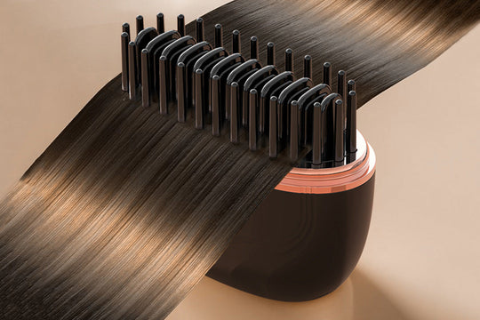 Cordless Rechargeable Mini Hair Straightening Brush for Quick Styling Anywhere