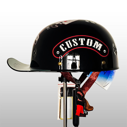 Black custom graphic baseball cap helmet