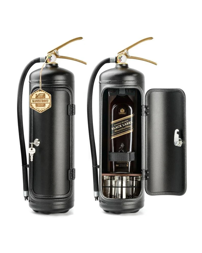 Black fire extinguisher whiskey decanter
