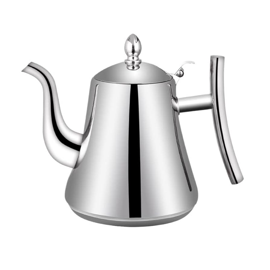 Polished Stainless Steel Teapot with Removable Infuser for Loose-Leaf Tea