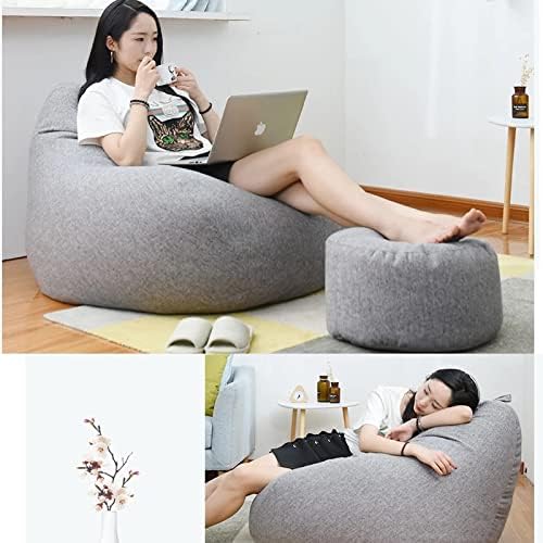Cozy Linen Bean Bag Cover for Living Room and Lounge Seating