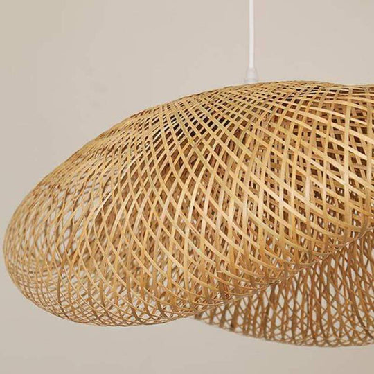 Woven Bamboo Globe Pendant Lamp for Dining Room and Kitchen
