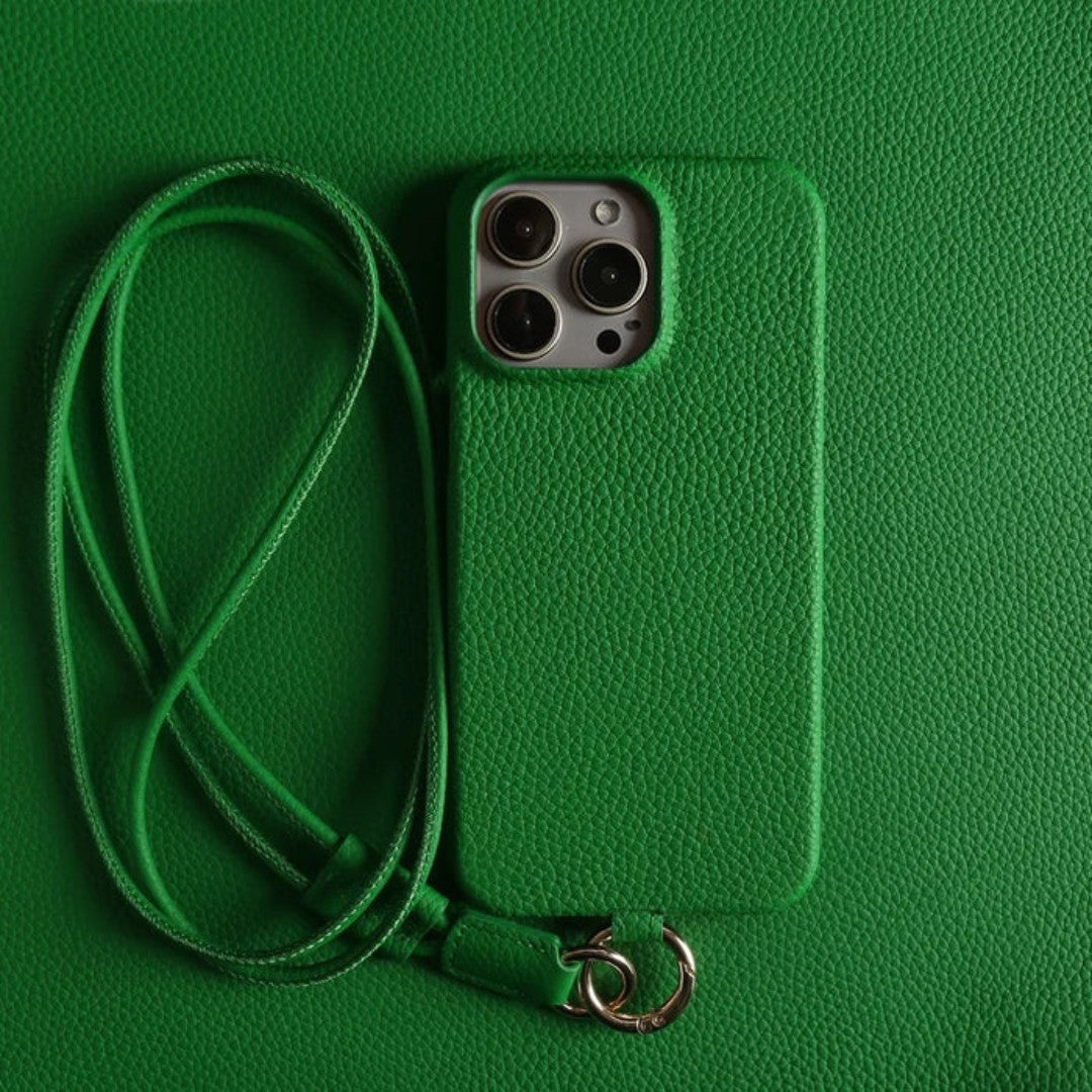 Genuine Leather Crossbody Phone Case with Strap for Hands Free Style