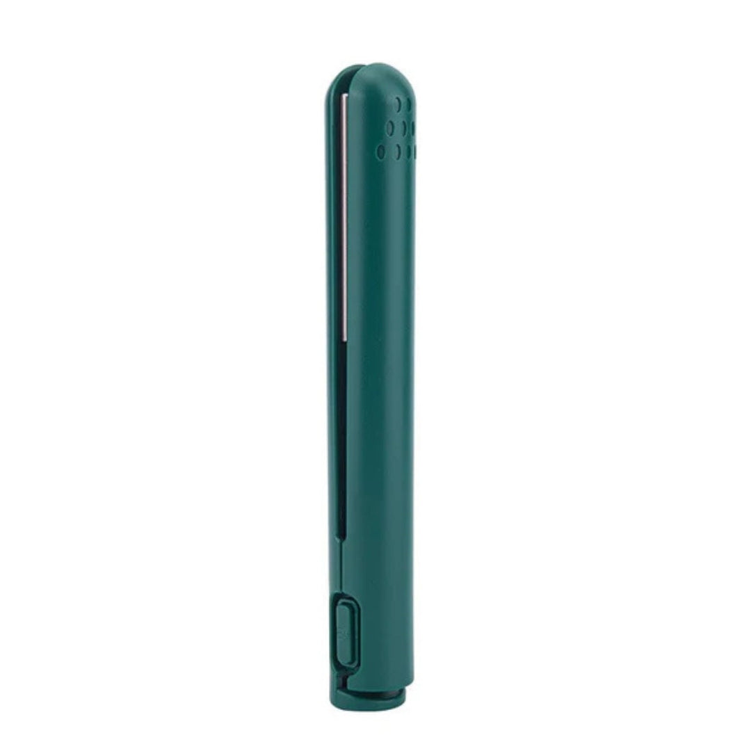 Green mini curling iron