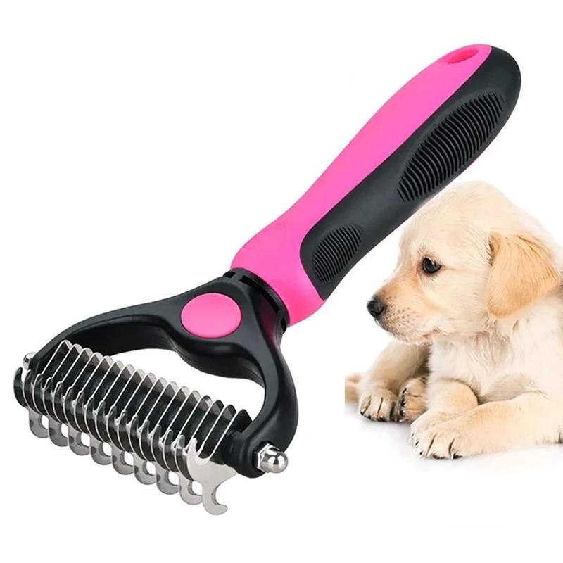 Double Sided Stainless Steel Dematting Grooming Tool for Dogs and Cats