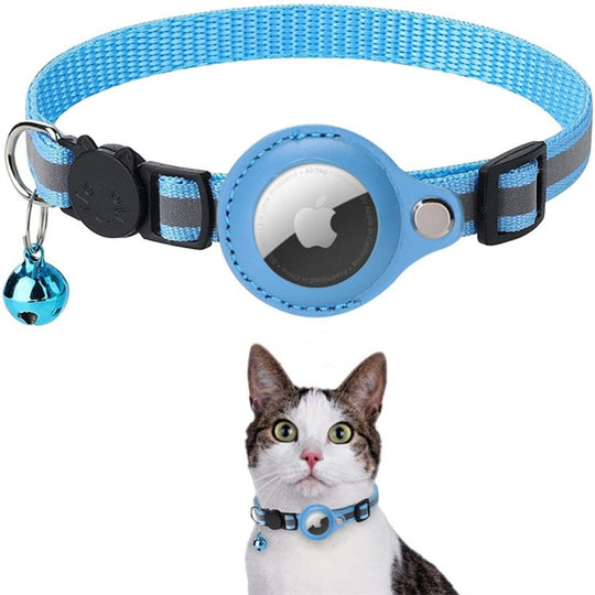Reflective Cat Collar with GPS Tracker Holder for Safe Outdoor Tracking