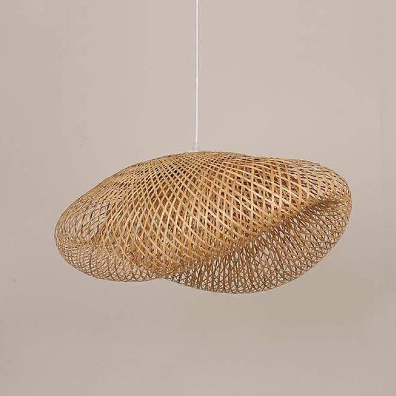 Woven Bamboo Globe Pendant Lamp for Dining Room and Kitchen