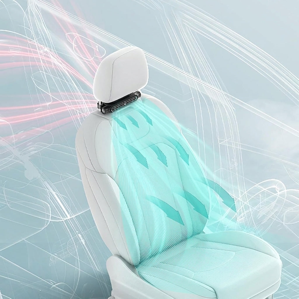 Quiet Three Speed Headrest Cooling Fan for Backseat Car Comfort