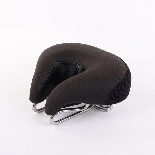 Wide Cushioned Noseless Bike Saddle for Comfortable Pressure Free Riding