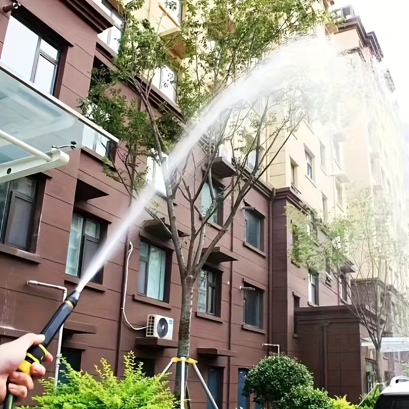 Spraying water on building