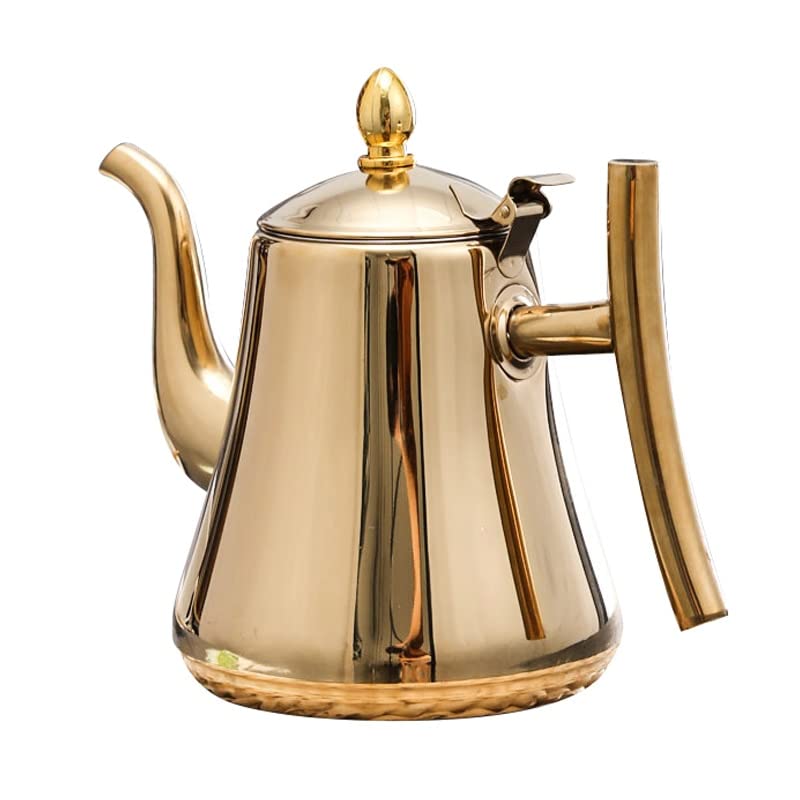 Polished Stainless Steel Teapot with Removable Infuser for Loose-Leaf Tea