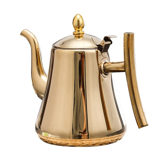 Polished Stainless Steel Teapot with Removable Infuser for Loose-Leaf Tea