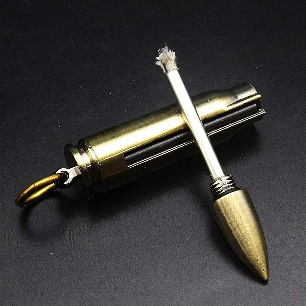 Waterproof Flint Fire Starter Survival Keychain for Camping and Outdoors