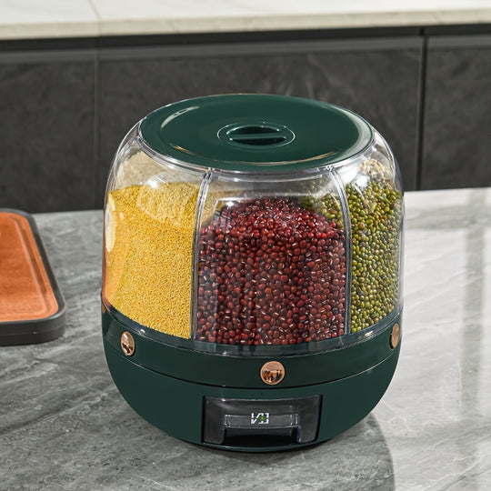 Dark green grain dispenser